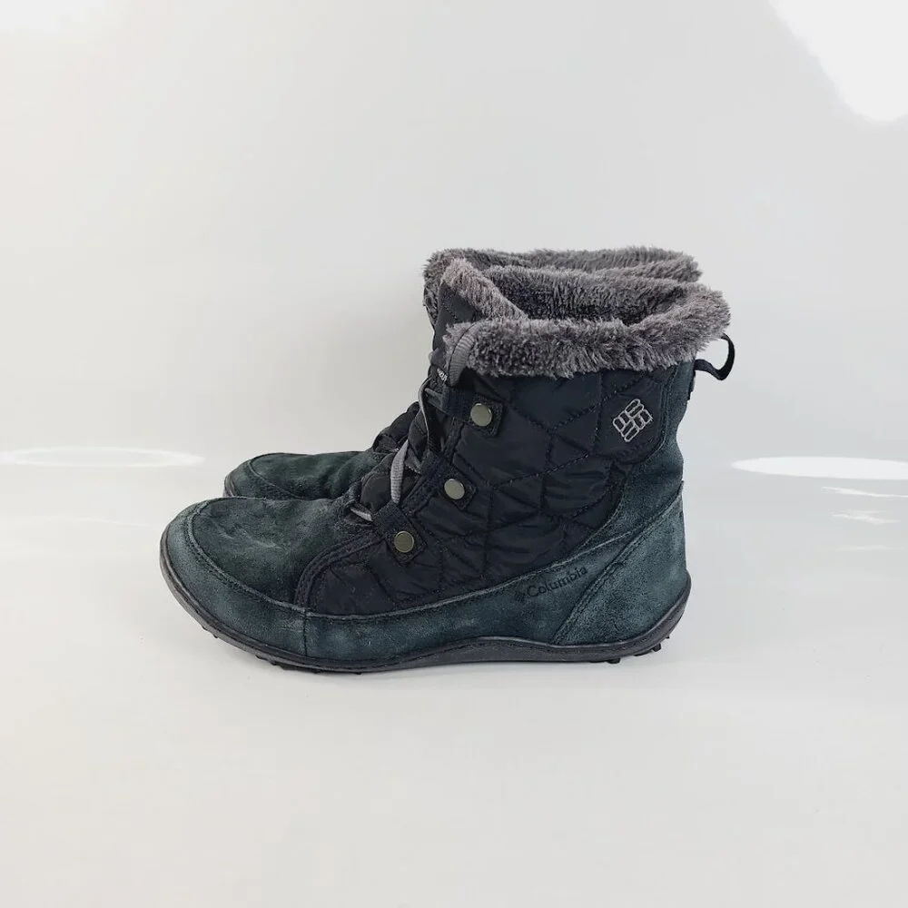 Columbia Women's Black Green‎ Minx Shorty Omni-Heat Ankle Winter Boots Size 8